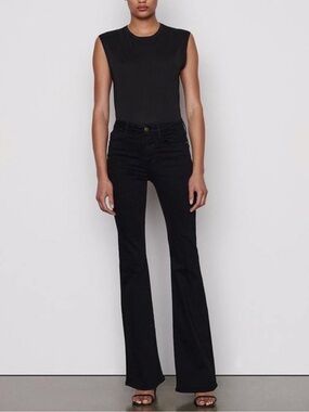 Frame Le One Flare Jeans Black Size 2